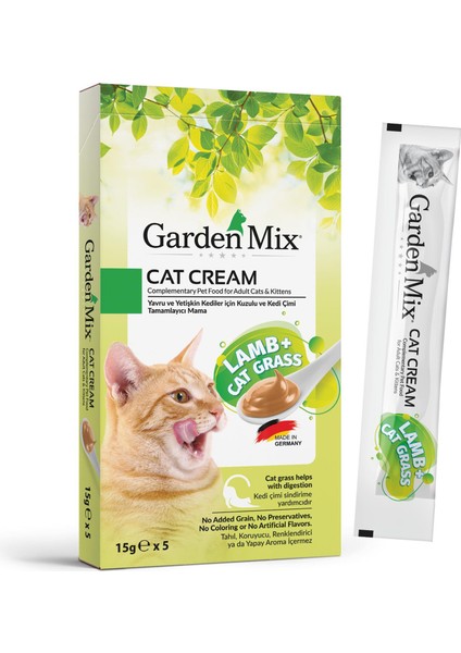 Garden Mıx Kedi Kreması Kuzu+Kedi Otu 15GR x 5 Adet