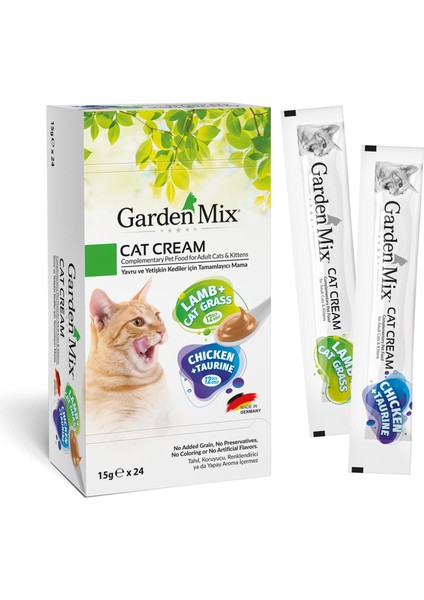 Garden Mıx Kedi Kreması Xxl Tavuk+Kuzu 15GR x 24 Adet