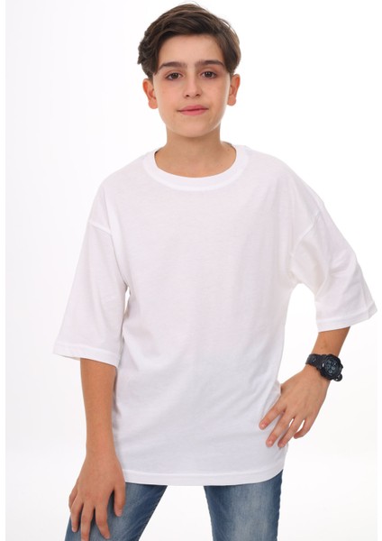 Bej - Beyaz Düz Bisiklet Yaka 2'li Erkek Tişört 18047 modelleri