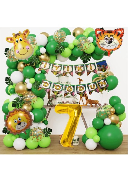 Balon Safari Temalı Doğum Günü Seti Parti Eğlence Kutlama