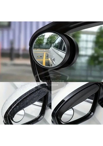 Oto Araç Açısı Ayarlanabilir Yuvarlak Kör Nokta Aynası ve Ayna Yağmur Koruyucu Önleyici Yağmur Siperliği Karbon modelleri