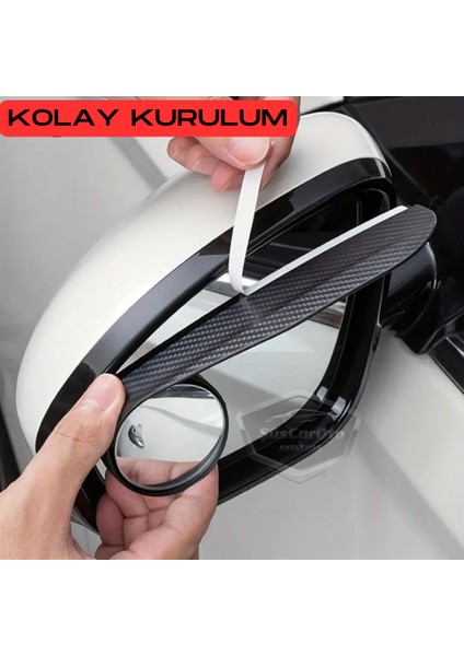 Oto Araç Açısı Ayarlanabilir Yuvarlak Kör Nokta Aynası ve Ayna Yağmur Koruyucu Önleyici Yağmur Siperliği Karbon fırsatları