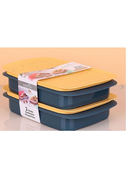 2 ADET SAKLAMA KABI DÜZ ve BÖLMELİ 1350 ML. ORGANIZER fiyatları