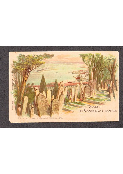 Eski Istanbul Haliç Osmanlı Zamanı Lithografi Postkart Editör Max Fruchtermann No. 203