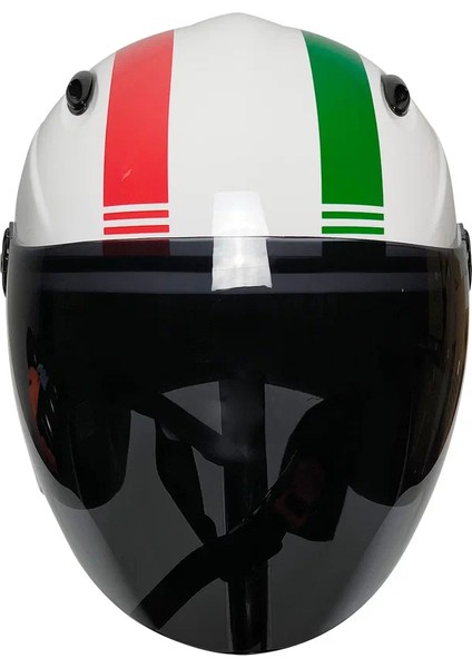 Motosiklet ve Bisiklet Yarım Kask Siyah Cam Ce Sertifikalı Abs Material Motor Kaskı Italy fiyatları