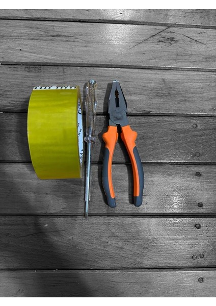 3 Lü Set1 Adet Pense 1 Adet Kontrol Kalemi ve 1 ADET100 Metre Koli Bandı