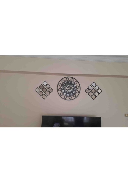 Ayna Pleksili Damla Saat Gold Veya Gümüş Pleksi Seçenekleri ile 3lü Set fiyatları