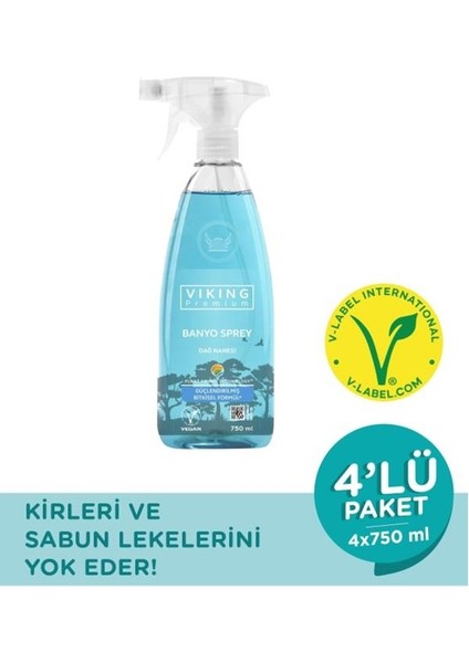 Banyo Spreyi Dağ Nanesi 750 ml -4'lü-