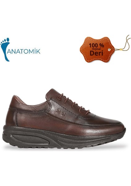 1857-415019 Deri Anatomik Tabanlı Kadın Mevsimlik Ayakkabı - NKT01857-KAHVERENGI-39