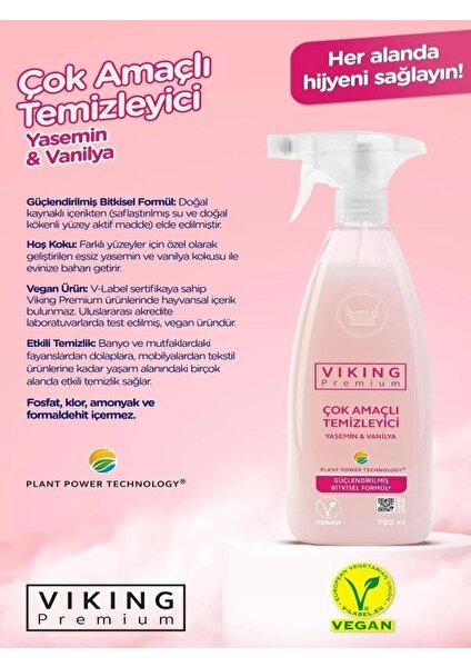 Çok Amaçlı Temizleyici Yasemin&vanilya 750 ml -4'lü-