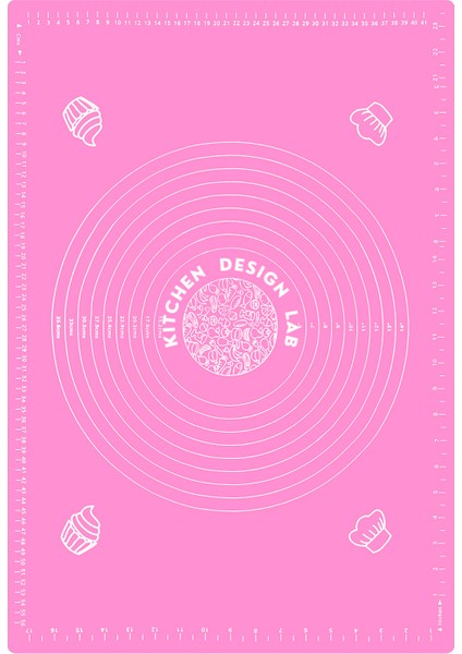 Pembe 1. Sınıf Kaliteli Silikon Hamur Açma Matı Büyük Boy Ölçülü Hamur Açma Matı 45 cm x 65 cm