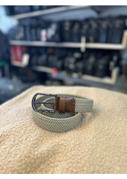 Bene 3,5 cm Örgü Desenli Erkek Kemeri