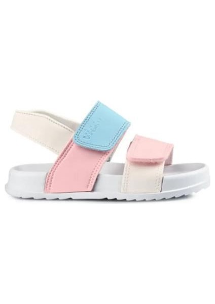 Beyaz Pembe Cırt Bağlamalı Düz Tabanlı Çocuk Sandaleti 321.23Y.252 Erkek Çocuk için