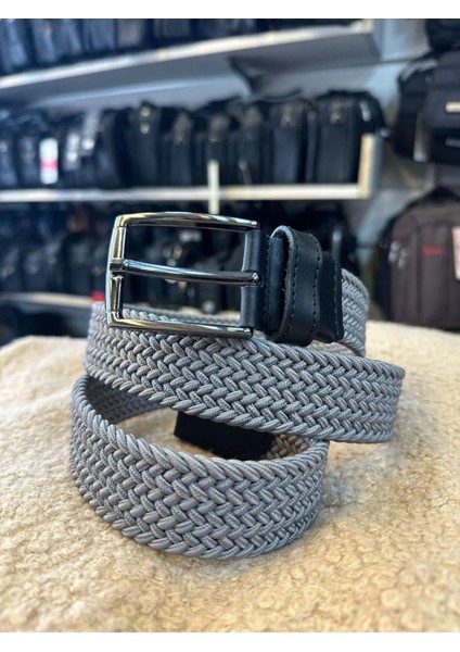 Bene 3,5 cm Örgü Desenli Erkek Kemeri