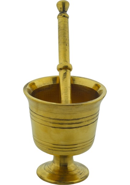 Sarı Pirinç Döküm Havan ve Tokmak 960GR (8.6cmx9.7cm) No:1