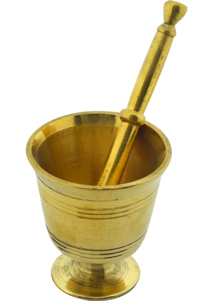Sarı Pirinç Döküm Havan ve Tokmak 1214GR (9,5CMX10.5CM) No:2