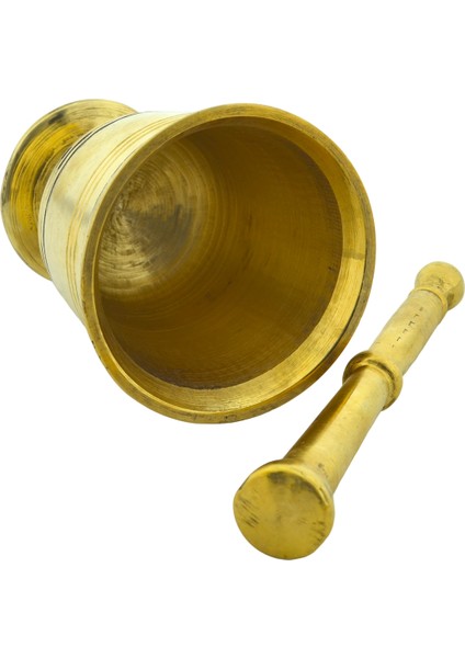 Sarı Pirinç Döküm Havan ve Tokmak 1214GR (9,5CMX10.5CM) No:2