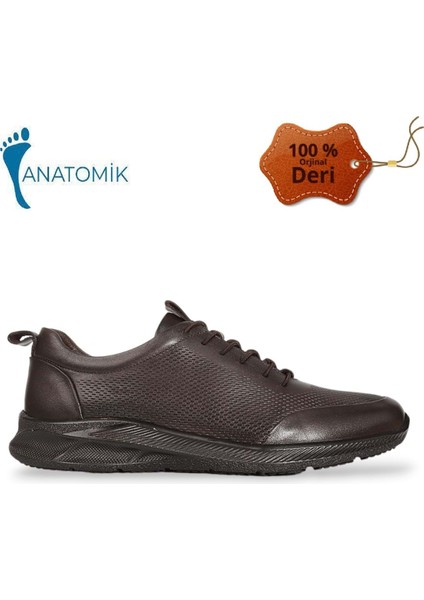 1934-532130 Deri Anatomik Tabanlı Erkek Günlük Ayakkabı - NKT01934-KAHVERENGI-40
