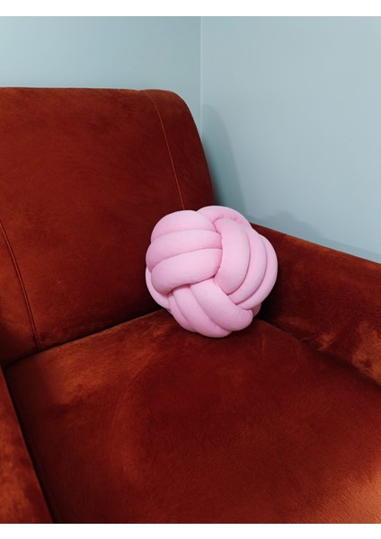 Dekoratif Düğüm Top Yastık Şeker Pembe fiyatları