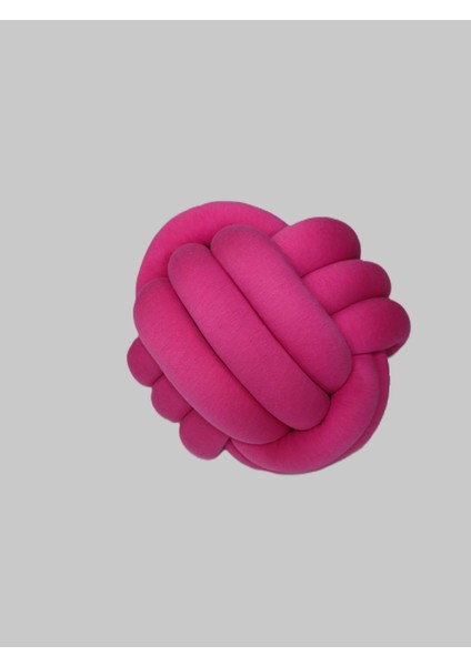 Dekoratif Düğüm Top Yastık Pembe