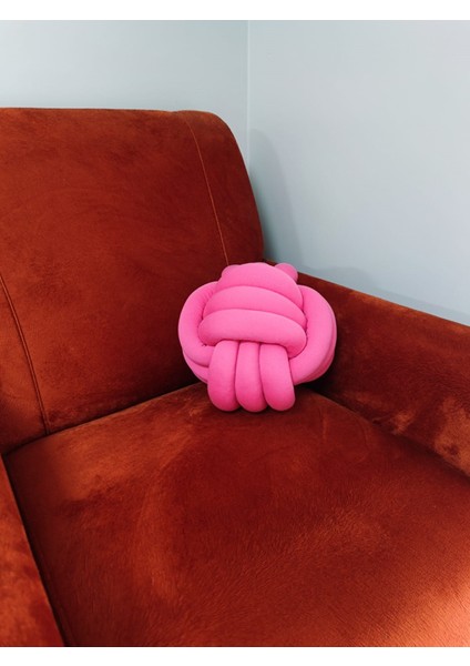 Dekoratif Düğüm Top Yastık Pembe fiyatları