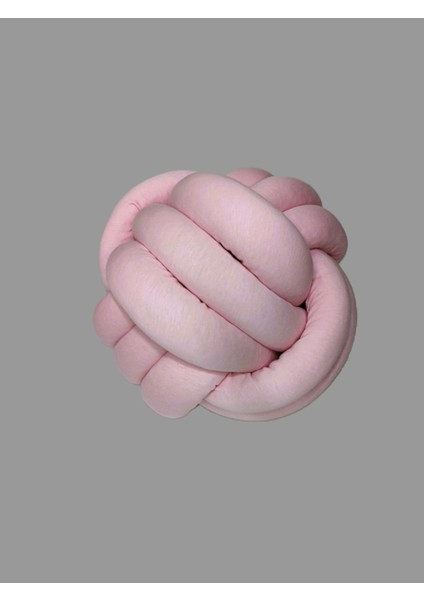 Dekoratif Düğüm Top Yastık Toz Pembe