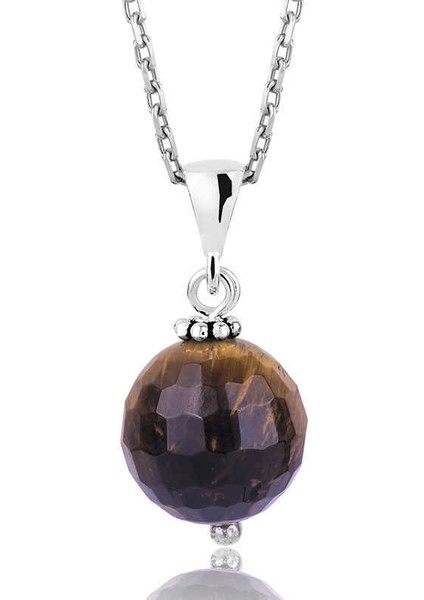 Gümüş Kaplan Gözü Bayan Kolye