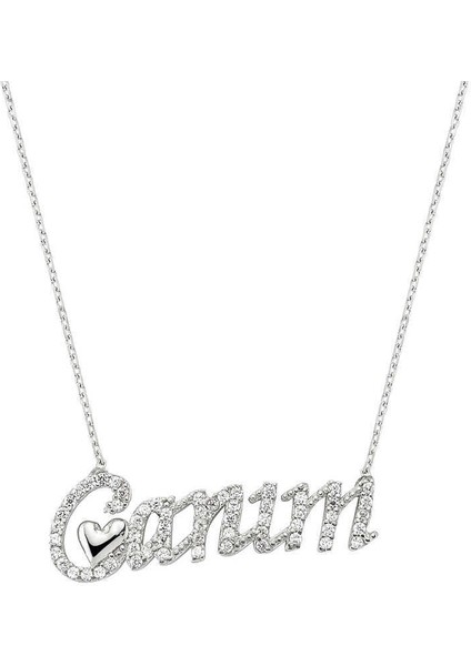 Gümüş Canım Yazılı Bayan Kolye