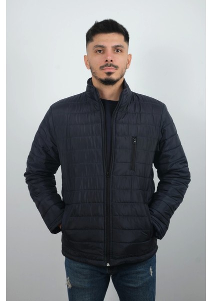 Erkek Cepli ve Fermuarlı Mont Lacivert modelleri