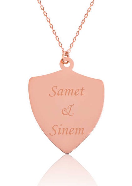 Gümüş Rose Kişiye Özel İsimli Zırh Plaka Kolye