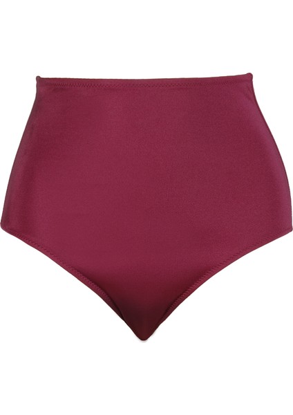 Kadın Yüksek Bel Bordo Bikini Altı