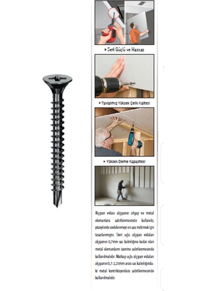 Sivri Uçlu Alçıpan Vidası 3,5 x 25 mm ( 1000 Adet )