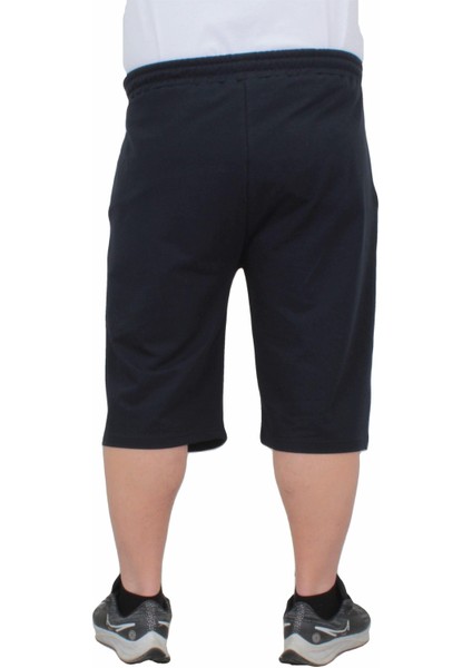 Mocgrande Erkek Büyük Beden Penye Şort Good Fight 24632 Lacıvert modelleri