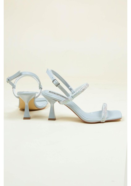 Çift Taşlı Topuklu Ayakkabı Gümüş fiyatları