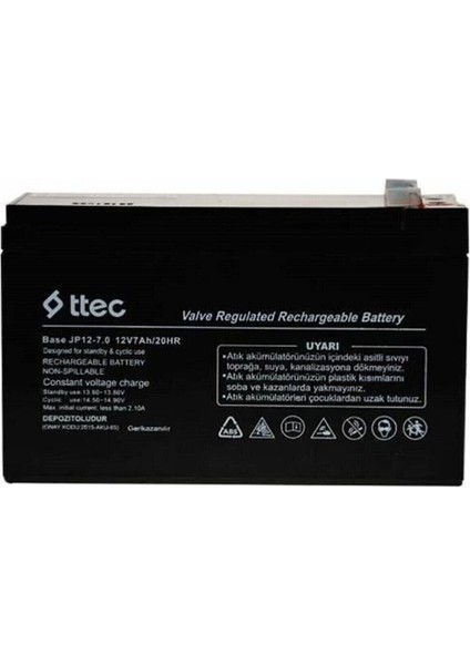 Umut Bilişim - Pilsan Çocuk Oyuncak Uyumlu 12 Volt 7 Amper Bakımsız Kuru Akü 12V 7AH - Elektronikucuz -