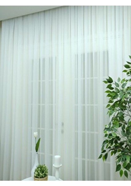 Düz Vual Tül Salon ve Tüm Odalar Için Kırışmaz 1x3 Sık Pileli Tül Perde fırsatları