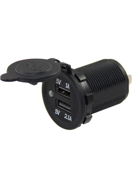 Pano Tipi USB IC-266C 8-32 Volt Kulaksız 30 mm Oto Çakmaklı Boyutunda 12V Kullanılabilir USB Şarj Girişi
