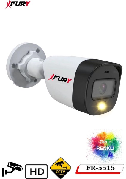 6 Kameralı 5Mp Lens 2 Mp Görüntü Gece Renkli Full Hd Ultra Led Akıllı Güvenlik Kamerası Seti 320GB
