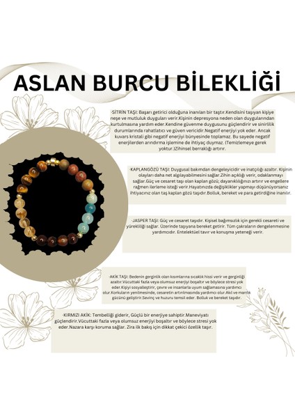 Aslan Burcu Doğal Taş Bileklik