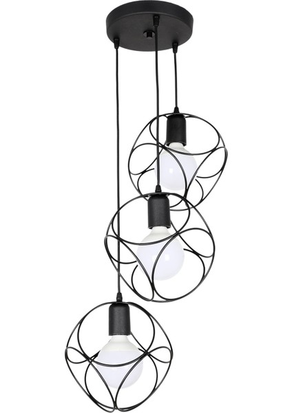 Modern Selanik 3.lü Siyah 81-90 cm Metal Siyah 3 35 x 100 E27 fiyatları