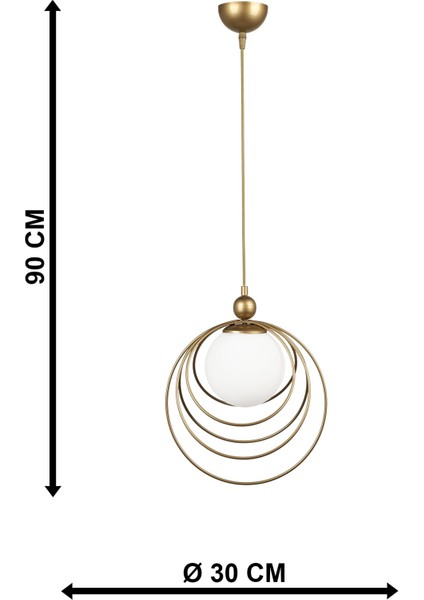 Altın Pescara Tekli Avize Eskitme Beyaz Cam E27 Metal 81-90 cm 1 Tek Ebat Modern indirimleri