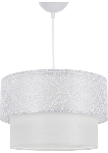 Kumaş Pasta Sarkıt Avize Dantelli Beyaz E27 Beyaz Modern 51-60 cm 30 x 17 1 Salon / Oturma Odası fiyatları