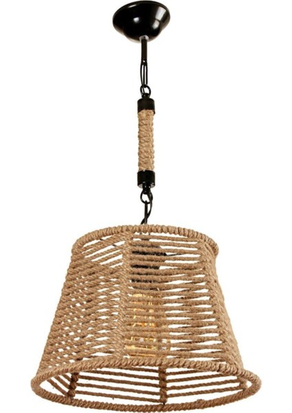 51-60 cm Erguvan Petra Lüx Halat Sarkıt 1 Halat Metal Siyah E27