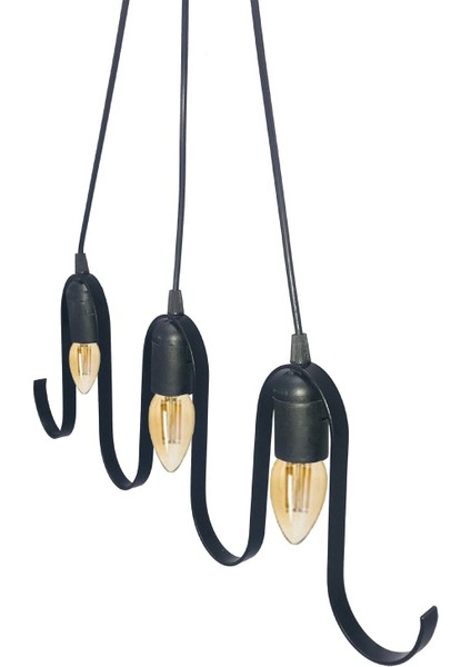 Metal Halay Avize Siyah Metal Sarkıt Ferforje Retro Rustik Ofis Cafe Bar Otel Dekoratif Modern Tava indirimleri