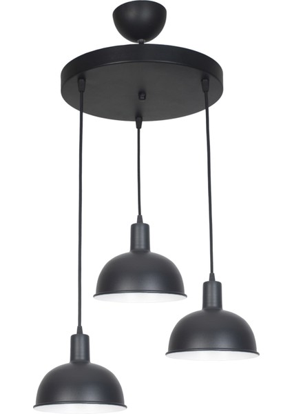 Siyah Prag Modern Çocuk Odası - Cafe - Salon - Mutfak 3 Lü Siyah Renk Sarkıt 3 Lü Avize 3 Metal Mod modelleri