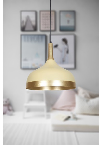 Mutfak Cosmos Özel Tasarım Spor Modern Krem Gold Cafe - Mutfak Sarkıt Tekli Avize 50 x 30 Bej Metal fiyatları