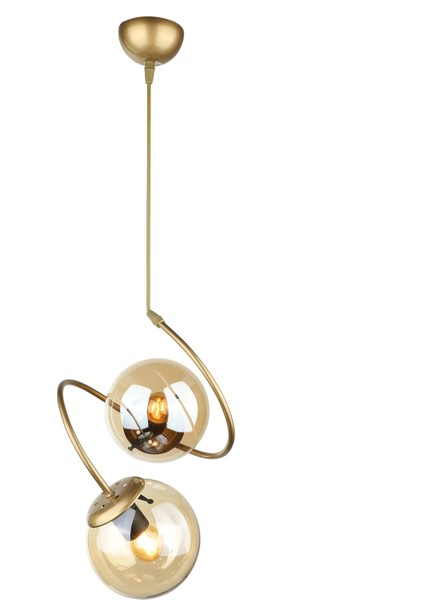 Altın Dragon 2.li Avize Eskitme Bal Cam Salon / Oturma Odası 30 x 80 Modern 71-80 cm 2 E27 Metal fiyatları