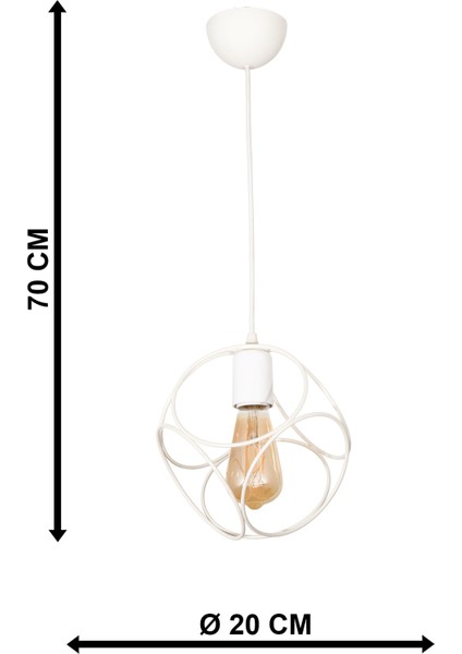 61-70 cm Selanik Tekli Beyaz Beyaz 70 x 16 E27 Metal Modern 1 indirimleri