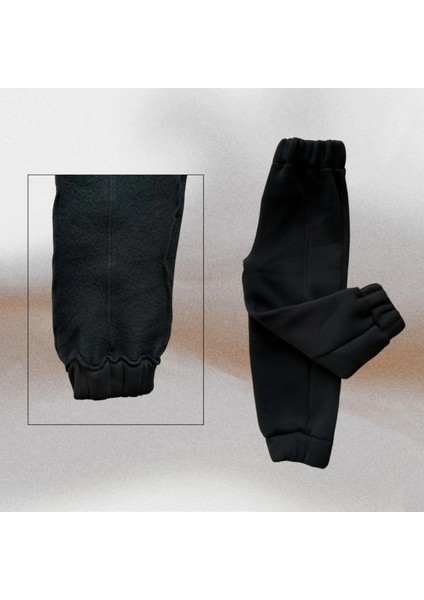 3 Iplik Şardonlu Kompakt Kumaş Eşofman Altı Siyah fiyatları