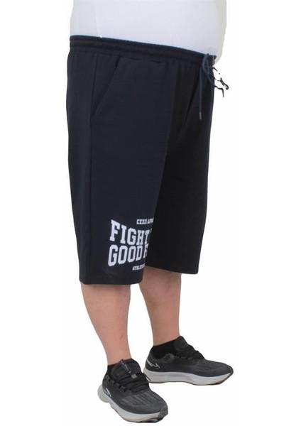 Erkek Büyük Beden Penye Şort Good Fight 24632 Lacıvert fiyatları